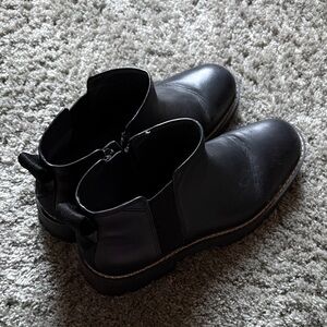 SARTO By Franco Sarto Black Leather Women's Chelsea Ankle Boots